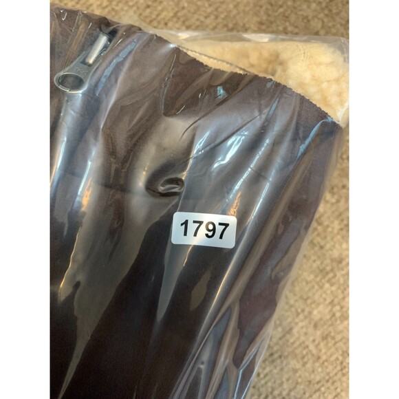 Lands End Vest Womens S/P (6-8) Sherpa Shearling Lined Vegan Faux Suede Zip-Up - Picture 9 of 9